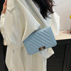 Fashionable Mini Quilted Embossed Chain Shoulder Bag Simple And Versatile Diagonal Crossbody Bag For Women Square Handbag