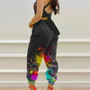 New Summer Fashion Printed Sleeveless Jumpsuit Sexy Hollow Backless Lace Up Long Jumpsuits Elegant Casual Jumpsuit With Pocket