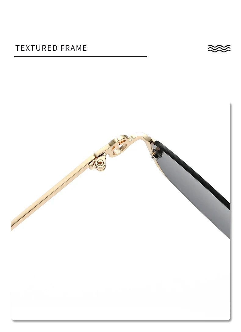 Half Frame Square Sunglasses for women Luxury Brand Small Metal Retro Rectangle Black Sun Glasses Woman Fashion Eyewear