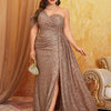 Plus Size Off Shoulder Bridesmaid Banquet Shiny Off Shoulder Shiny Floor Wedding Banquet Evening Gown 4XL 5XL Big Size Dress