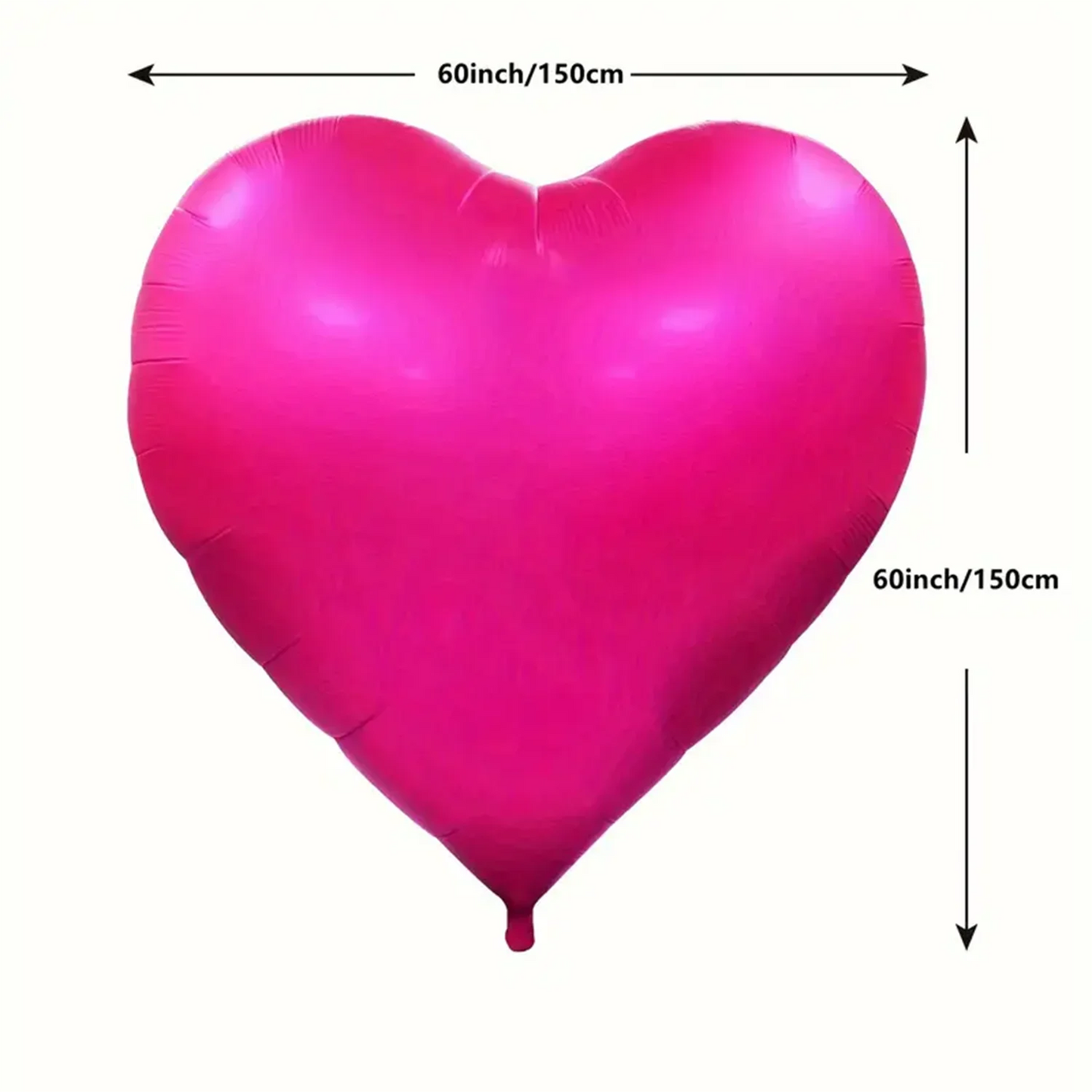 60Inch Heart-Shaped Foil Balloon for Brithday Propose Parties Decoration Oversize Balloon for Valentine's Day Wedding Decor
