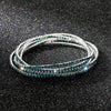 5Pcs/Lot Elastic Crystal Bracelets 2mm Charming Gold Color Crystal Rhinestones Metal Bangle Bracelet Jewelry DIY Gift