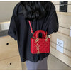 Quilted Pattern Solid Color Pu Handbag With Pendant Decoration, Versatile Noble Women's Crossbody Bag, Fashionable Handbag