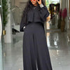 Spring Clothes for Women 2 Piece Sets Women Outfit Lantern Sleeves Suit with Wide Pants and Top High Street Ladies Elegant Sets