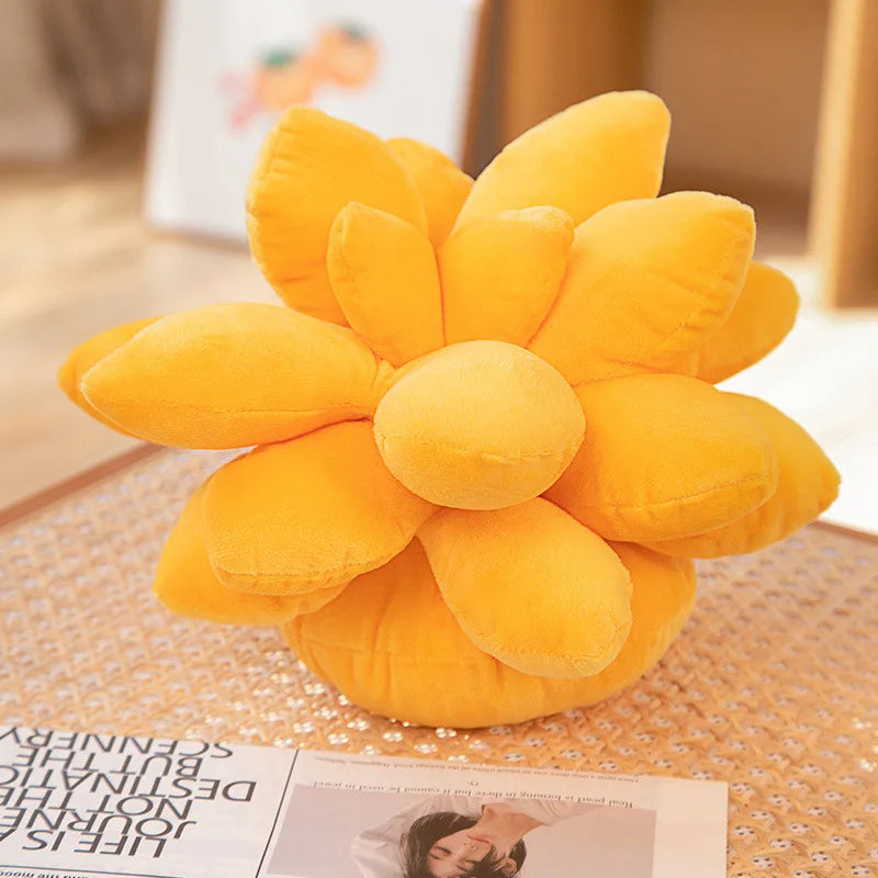 Inyahome 3D Succulent Throw Pillow Cactus Plush Flower Plant Shaped Cushion for Living Room Decor Novelty Decoration Plant Decor
