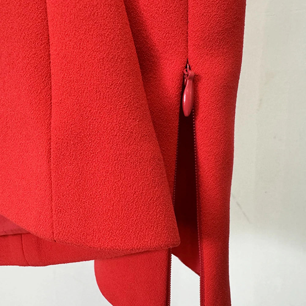 TWOTWINSTYLE Solid Designer Slimming Blazers For Women Slash Neck Long Sleeve Off Shoulder Temperament Coats Female Fashion New
