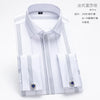 Men's French cufflink shirt with long sleeves slim fit concealed buttons solid color high end wedding dress formal men's