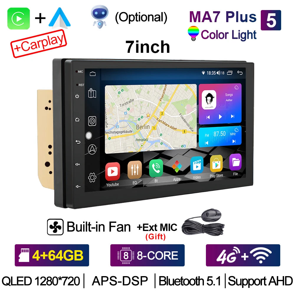 XIMA 7 9 10 inch 4G 8Core 5G WIFI Carplay Android Aauto Car Radio Multimedia Player 2 din stereo Receiver 2DIN GPS dvd Head Unit