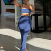Weird Puss Summer Trend 2 Piece Set Women White Edging Strapless Tops+Shoulder Straps Dress Stretch Matching Streetwear Outfits