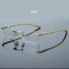 Men Blue Light Blocking Reading Glasses Women Dimond Cutting Rimless Eyeglasses Frame Anti Fatigue Hyperopia Presbyopic Eyewear