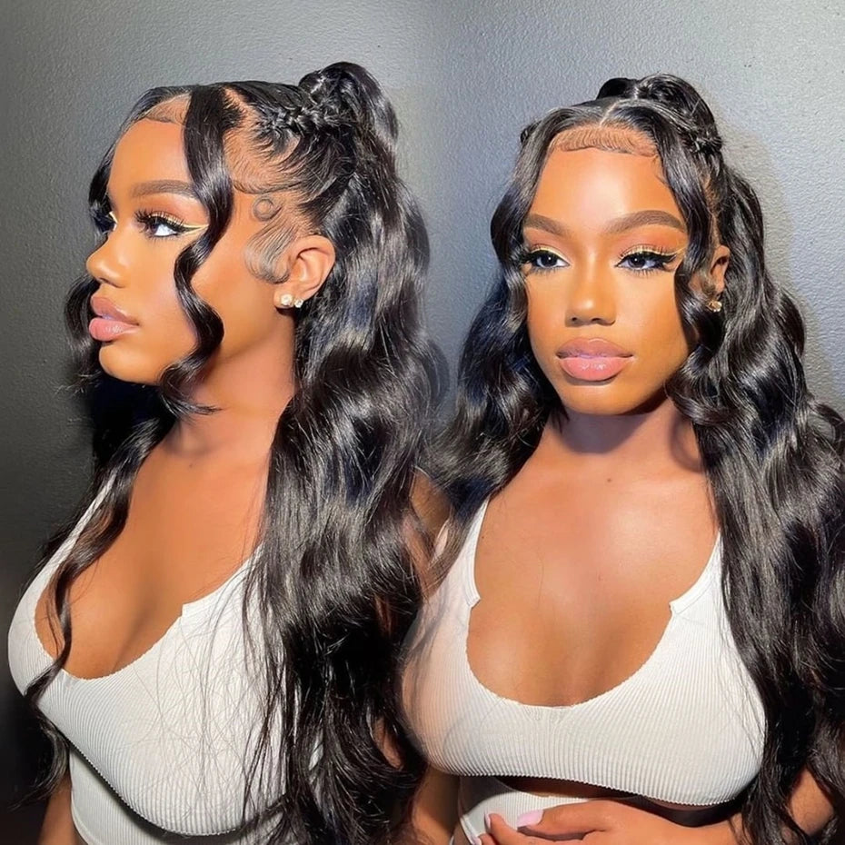 Transparent 13x4 13x6 Body Wave Lace Front Wig Human Hair PrePlucked Brazilian Human Hair Lace Frontal Wigs For Women Bling Hair