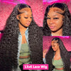 13x6 HD Transparent Lace Front Water Curly Wave Human Hair Wigs 40 Inch Long Jerry Curly Human Hair Frontal Wigs Full Bouncy
