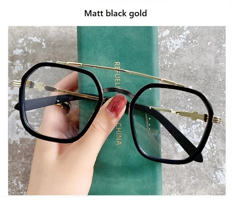 -1 -1.5-2-2.5-3 Double Beam Square Myopia Glasses  Men Women Retro  Anti Blue Ligh Nearsighted Prescription  Computer Eyeglasses