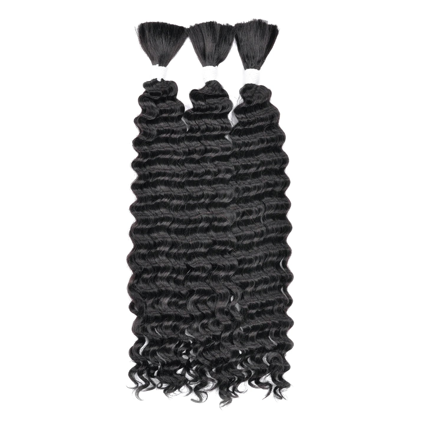 Synthetic Braiding Hair for Boho Braids 20Inch 90G Deep Wave Bulk High Quality Synthetic Protein Hair Extensions For Women