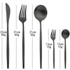 30Pcs Black Gold Dinnerware Set Stainless Steel Dinner Knife Fruit Fork Spoon Cutlery Set Kitchen Tableware Silverware Sets