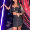 2025 New Arrival High Quality Women Sexy Bandage Tops Fashion Pencil Skirts Set Nightclub Party Celebrate Women's Set