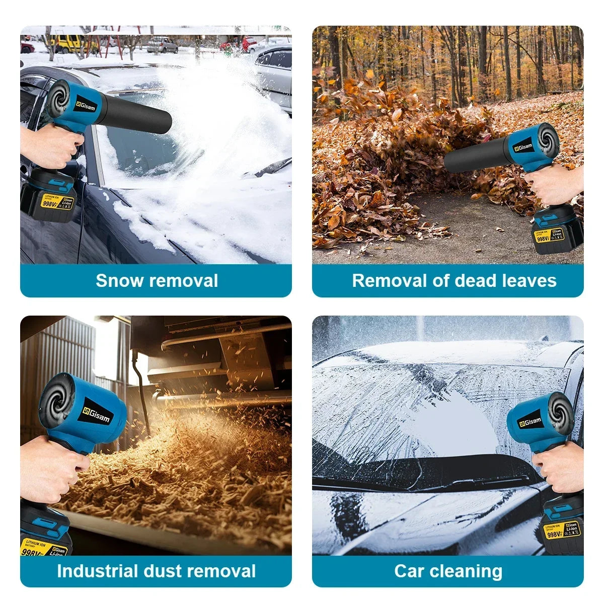 Gisam 300000RPM Brushless Electric Turbo Blowers Jet Fan 400M/S Handheld Leaf Blower Dust Blowing Tool for Makita 18V Battery