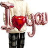 I Love You Red Heart Letter Balloons Foil Globos Valentines Day Wedding Decorations Bridal Shower Party Anniversary Supplies  ﻿