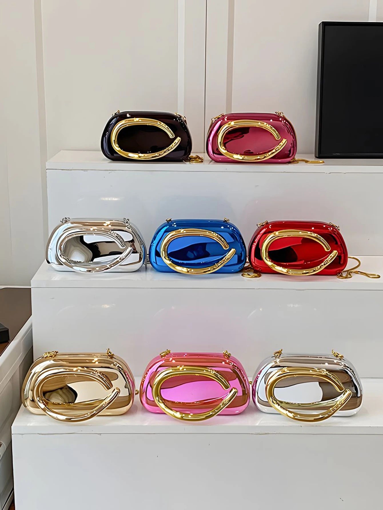Fashion Elegant Metal Closure Box Shaped Crossbody Bags Women Evening Bags Wedding Mini Ladies Wallet Party Cute Purse ClutchBag