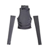 2025 New Spicy Girls Y2k Tops Oversleeve Sexy Turtleneck Tank Top for Women's Slim Fit Short tshirt Skinny Streetwear Crop Top