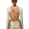 TWOTWINSTYLE Backless Spliced Button Blazers For Women Notched Collar Long Sleeve Patchwork Chain Chic Blazer Female Fashion New