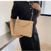 Ladies Fashion Large Capacity Chain Bag Retro Square Tote Bag Diamond Texture Shoulder Crossbody Daily Hundred Underarm Handbag
