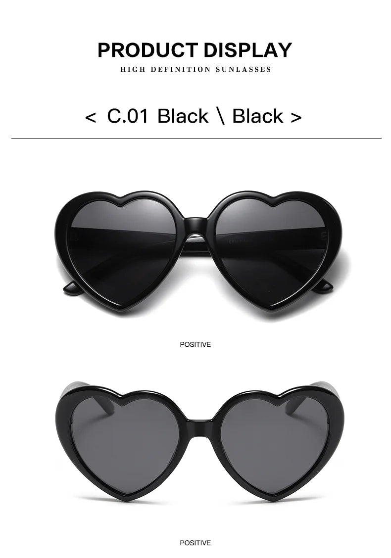 New Love Heart Shaped Polarized Sunglasses Women Fashion Cute Retro Vintage Gradient Sun Glasses UV400 Protection Unisex Eyewear