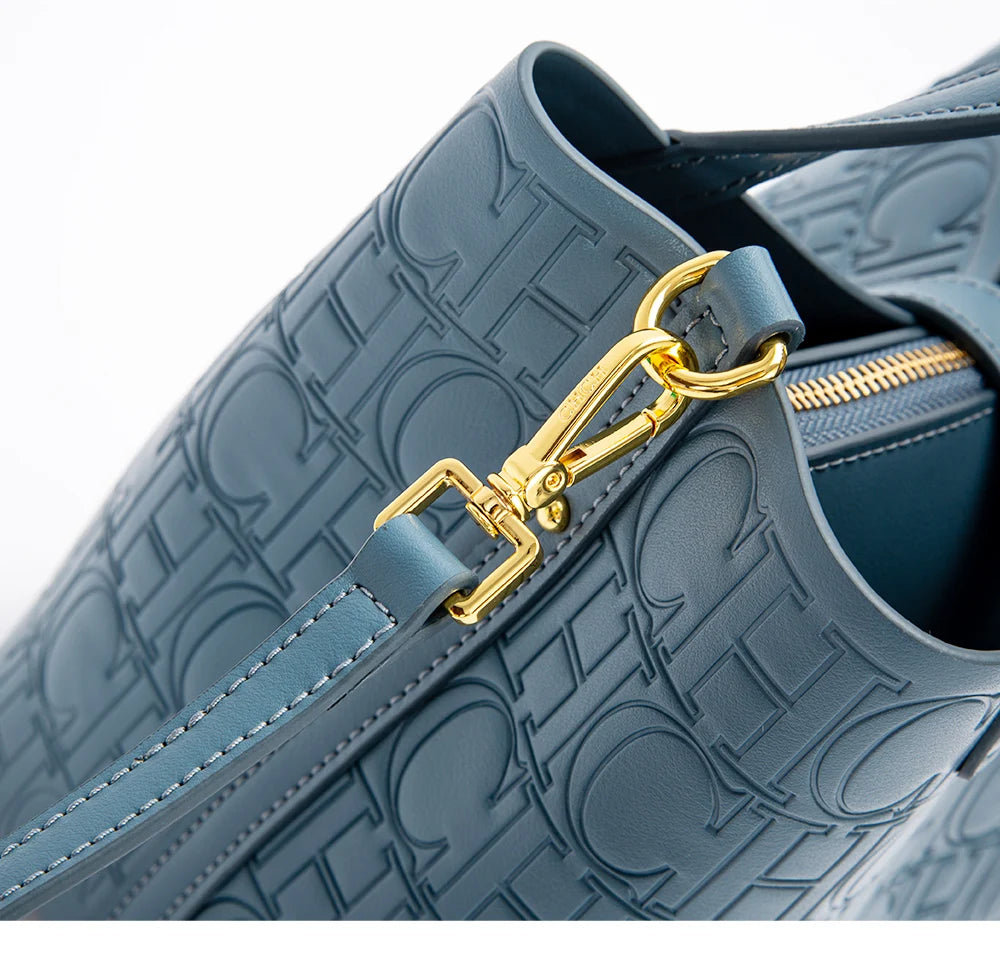 Seasonal New Solid Color Minimalist Women's Handbag Metal Buckle Accessories Exquisite and Versatile