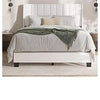 Queen Size Upholstered Platform Bed Velvet Fabric Big Headboard Wooden Frame Bedroom Storage Slat Support No Box Spring Needed