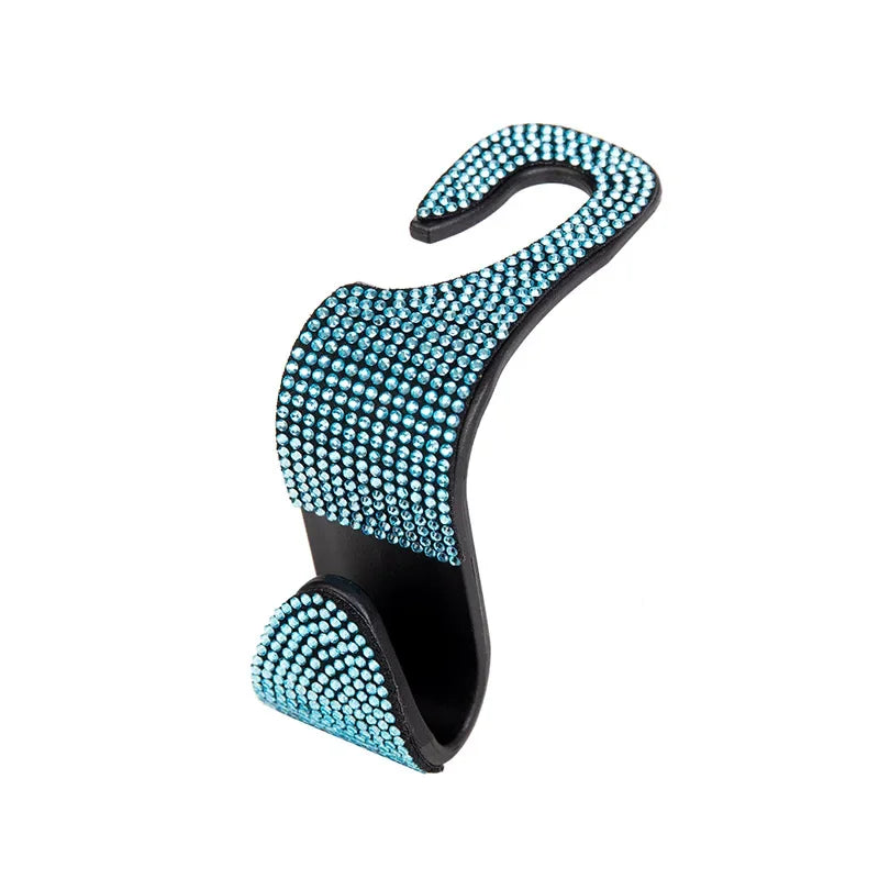 Multifunction Portable Rhinestone Car Seat Back Hook Headrest Storage Holder Hanging Bag Organizer Auto Interior Accessories