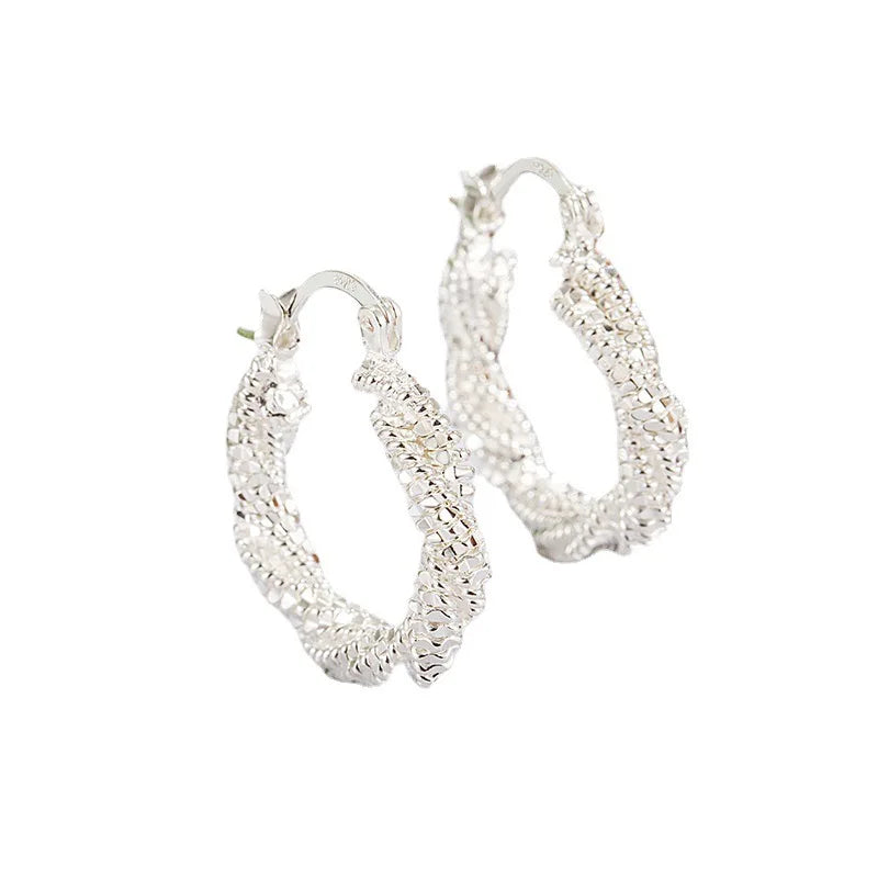 BF CLUB 925 Sterling Silver Sparckling Earrings For Women Trendy Earring Jewelry Prevent Allergy Party Accessories Gift