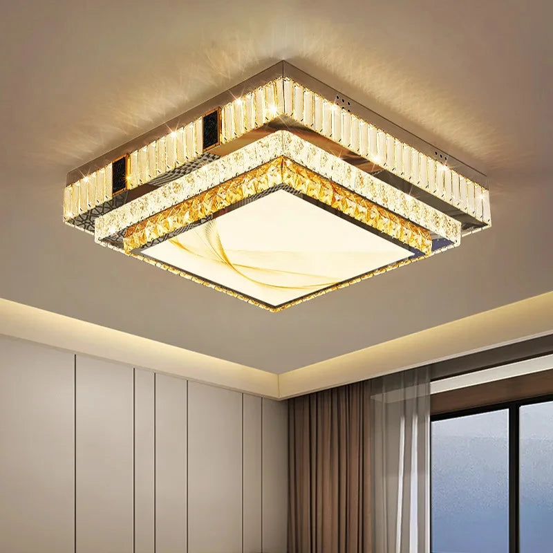 Luxury Ceiling Chandelier Gold Modern Led Lights Home Decor K9 Crystal Lustre for Living Room Bedroom Bathroom Home Appliance
