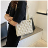 Ladies Fashion Large Capacity Chain Bag Retro Square Tote Bag Diamond Texture Shoulder Crossbody Daily Hundred Underarm Handbag