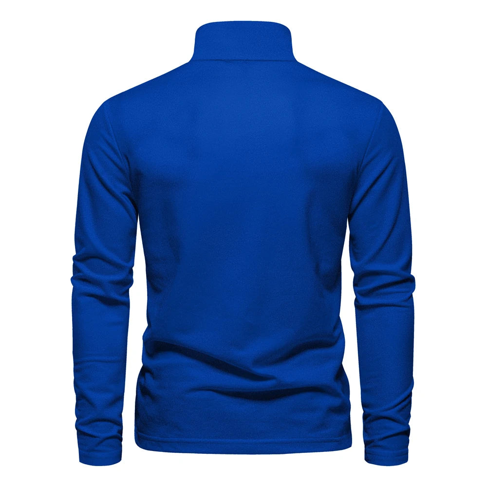AIOPESON Deer Embroidery Men's Polo Shirts Solid Color Long Sleeve Polo Shirts for Men New Spring Social Business Polos Male