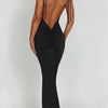 Elegant Deep Open Back Backless Slim Maxi Dress Women Spaghetti Strap Sleeveless Bodycon Long Dress Sexy Club Party Vestidos