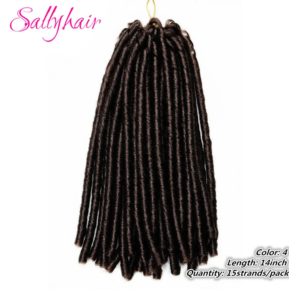 Sallyhair Synthetic Faux Locs 14inch 70g/pack Crochet Braiding Hair Extensions Afro Hairstyles Soft Dreadlock Crochet Braids