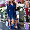 New Womens Dress Clothing Printing Suit Collar Tie Dress
