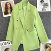 Spring Autumn High Quality Long Sleeve Female Blazer Double Button Jacket Ladies Business Work Wear Formal Coat Women Outerwea