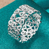 URMYLADY 925 Sterling Silver Hollow Heart 7-10# Ring For Women Wedding Charm Engagement Fashion Jewelry