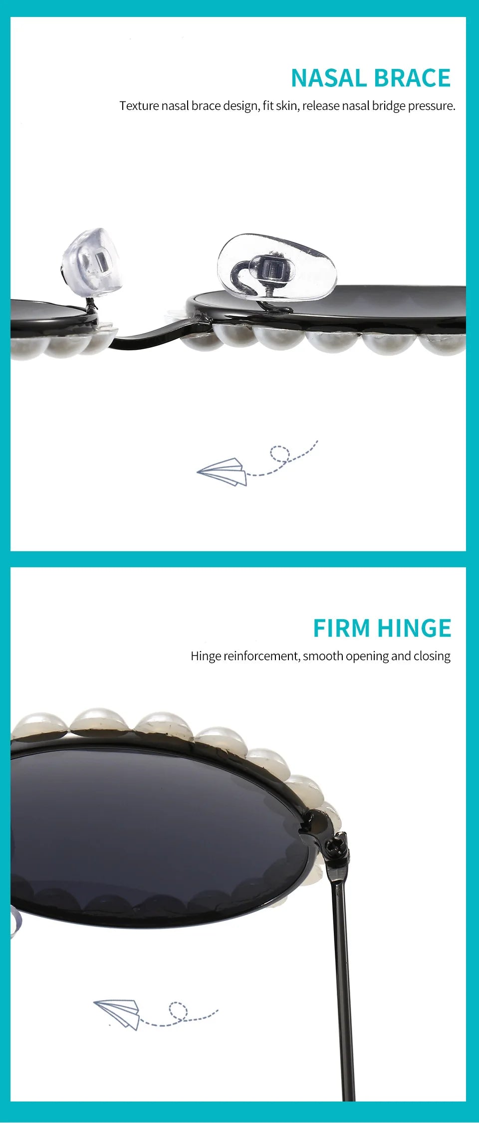 New Children's Circle Form Sunglasses Girl Decorative Pearl Frame Fashion Sun Glasses Cute Baby Outdoor Sunshade Eyewear UV400