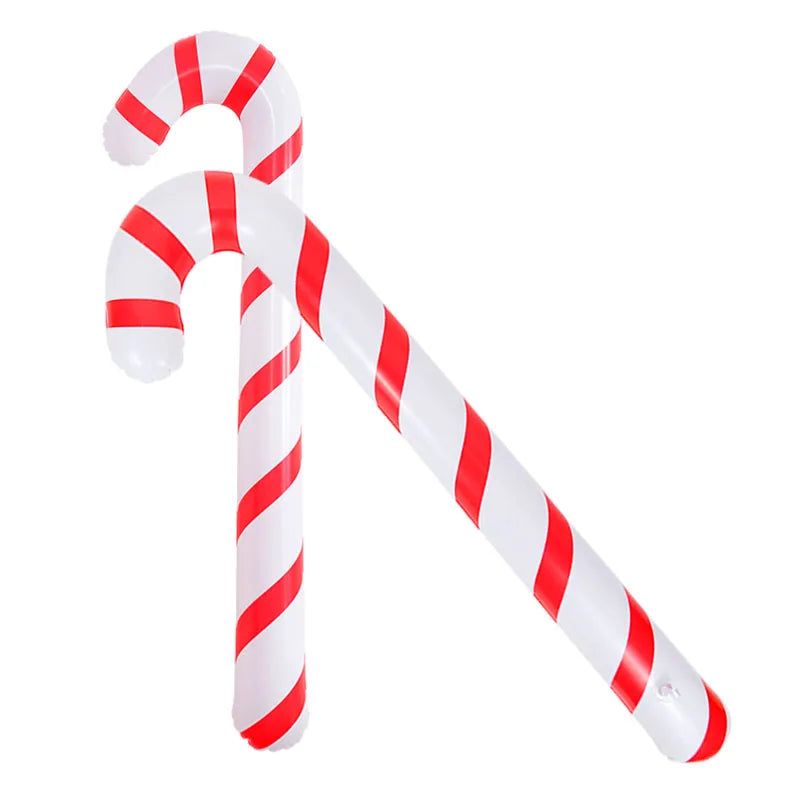 90cm Inflatable Christmas Candy Cane Balloon Walking Sticks 2023 Xmas Decoration for Home 2024 New Year Party Supplies Kids Gift