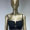 Women Celebrity Sexy Cut Out Mental Black White Mini Bodycon Bandage Skirt Set 2023 Elegant Evening Birthday Club Party Outfits