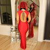 HLJ Sexy Deep V Perspective Sequin Hooded Bodycon Party Club Dresses Women Backless Sleeveless Slim Vestidos Fashion Clothing