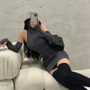 Summer Sexy High Neck Tight Dress Oversleeve Pleated Bottom Wrapped Hip Dress Women Bodycon