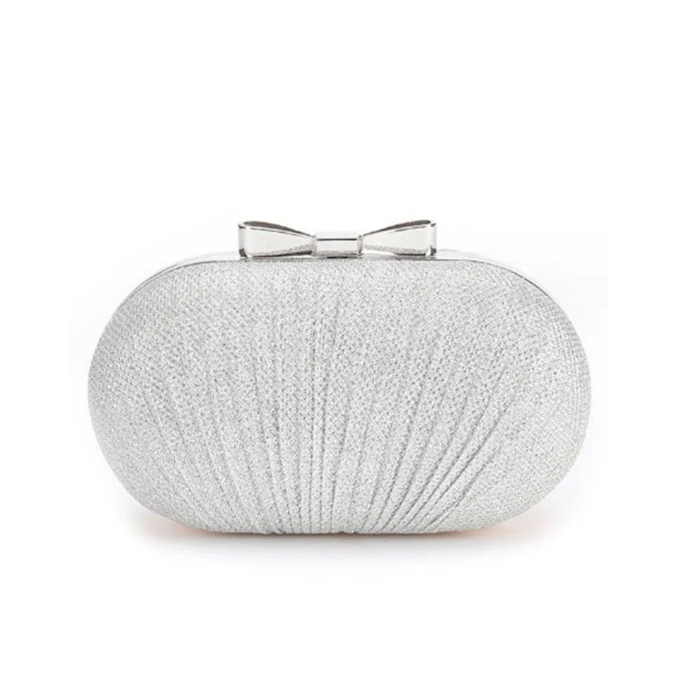 Wedding Bridal Clutch Handbag Women Evening Party Bag Chain Shoulder Bags Elegant Rhinestones Egg Shape Banquet Clutch Purse