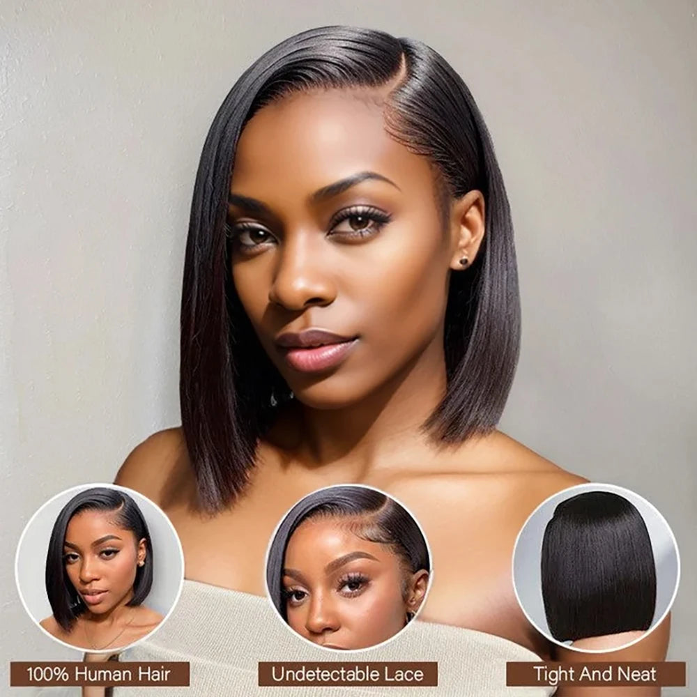 Bob Wig Human Hair Glueless Wigs Human Hair Pre Plucked BOB Wig Human Hair 13X4 Human Hair Lace Frontal Wig Straight Lace Front