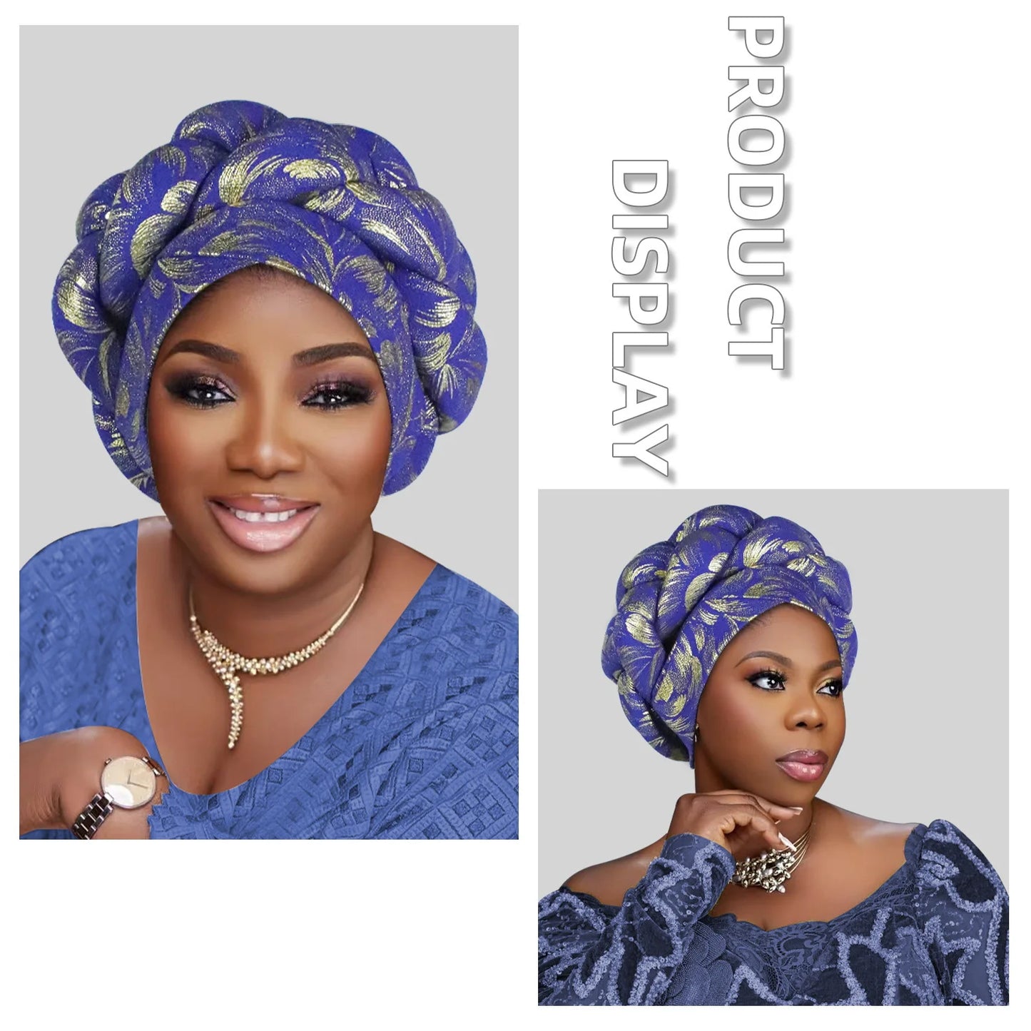 Gold Stamping Fabric Turban Cap for Women Braids Headwrap Bonnet Lady Head Cover Muslim Hat African Female Headgear