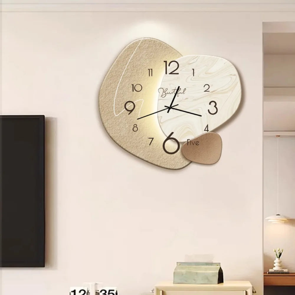 1 Pc Clock Wall Clock Living Room Light Luxury Fashion Simple Modern Decoration Clock Hanging Wall Quartz Restaurant Home