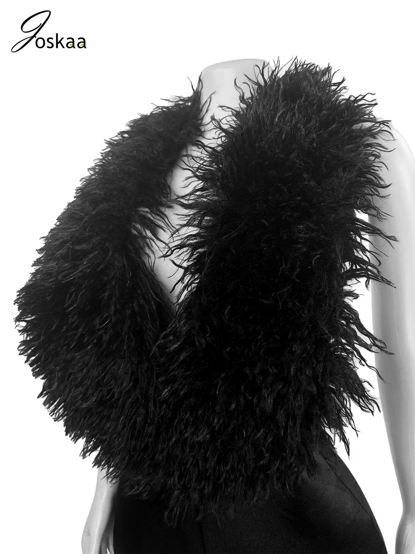 Joskaa 2025 Summer Women's Sexy Faux Fur Patchwork Halter Deep V Backless Skinny Playsuits Holiday Midnight Club Rompers S-XXL