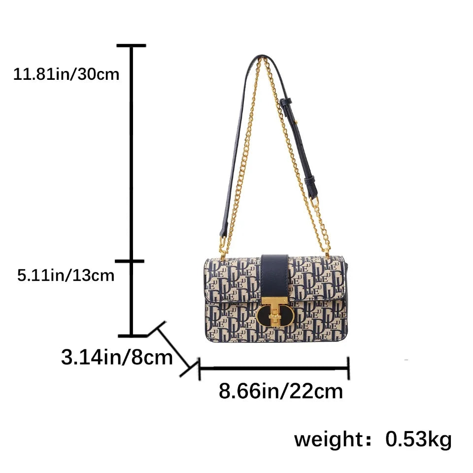 Letter Print Lock Luxury handbags Women Shoulder Bags Designer Crossbody Purses Handbag Chain Strap Clutch Bag 2025 New Small
